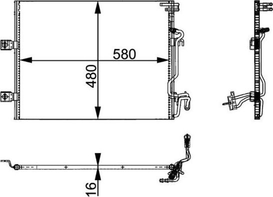 Радиатор кондиционера (конденсатор) Mahle Premium. Артикул AC 364 000P