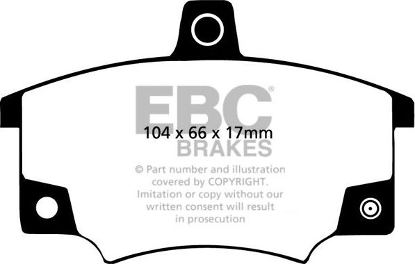 Тормозные колодки EBC Brakes передние для Fiat Regata 1983-1990. Артикул DP2420/2