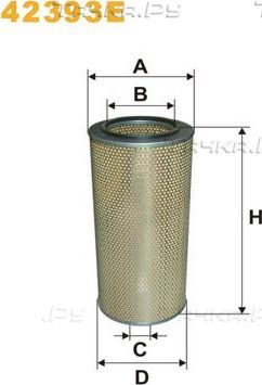 Воздушный фильтр WIX Filters для Volvo  F10 1976-1991. Артикул 42393E