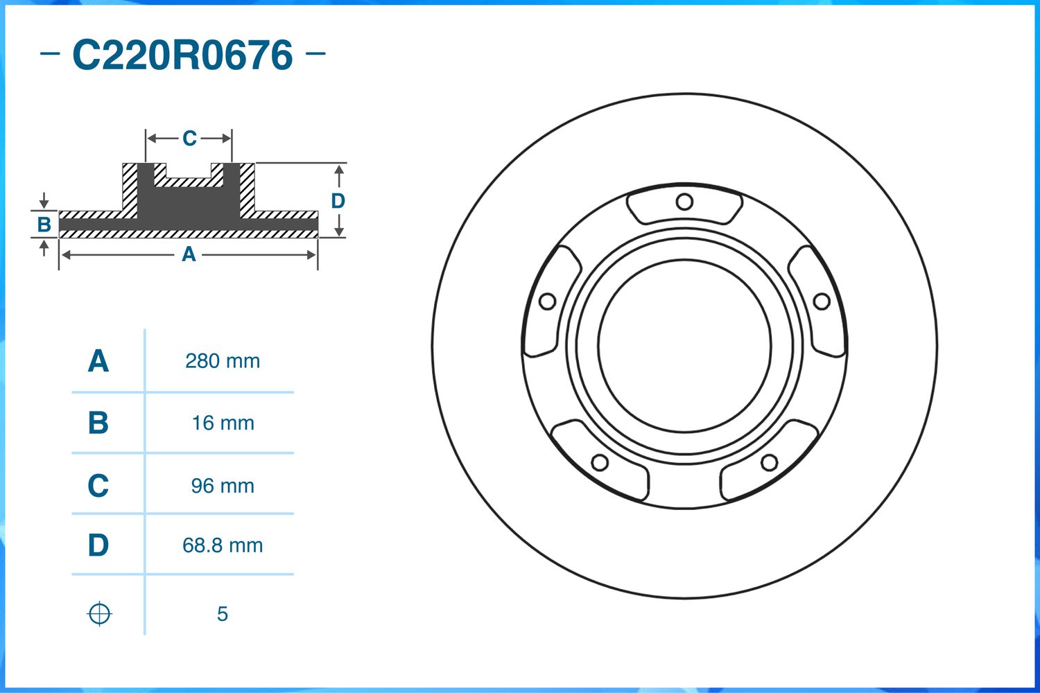 Диск тормозной задний (Cworks). Артикул C220R0676