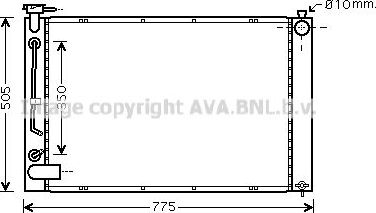 Радиатор охлаждения двигателя AVA для Lexus RX II 2003-2008. Артикул TO2343