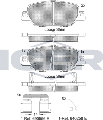 Тормозные колодки Icer. Артикул 182323