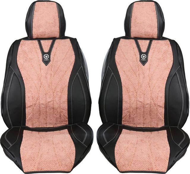 Накидки Seintex каркасные на сидения со вставкой из ткани (Париж), цвет Черный/вставка караловая. Артикул 317957