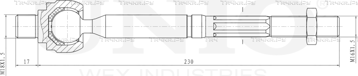 Тяга рулевая (Unio). Артикул SSP-30106