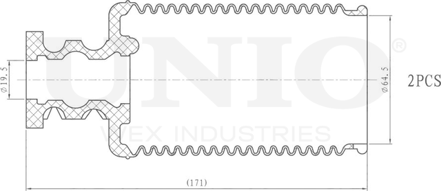 Отбойник и пыльник амортизатора, комплект (Unio). Артикул DUC-50063