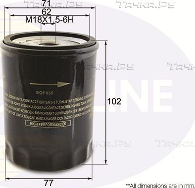 Масляный фильтр Comline для Pontiac Trans Sport I 1989-1997. Артикул EOF035