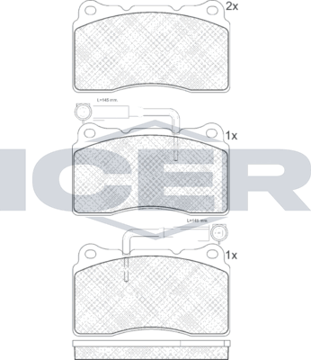 Тормозные колодки Icer для Alfa Romeo 166 I 1998-2007. Артикул 181279