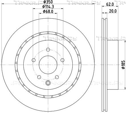 Тормозной диск Hella PRO. Артикул 8DD 355 122-261