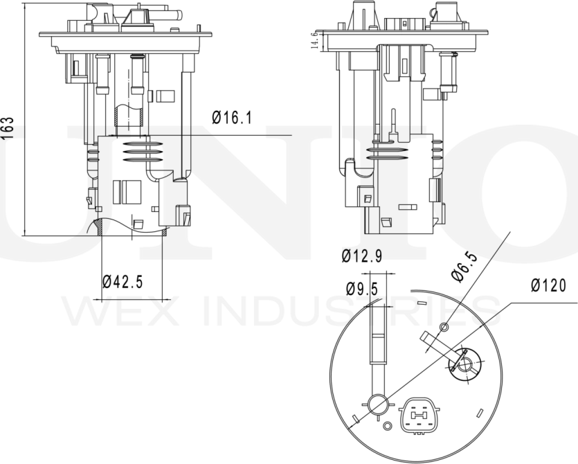 Фильтр топливный Mitsubishi Lancer IX 03- (бензин) (Unio). Артикул FLT-55023
