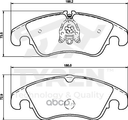 Дисковые тормозные колодки (Tyren). Артикул TYR1222271