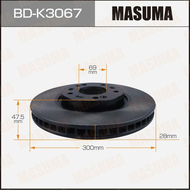 Диск тормозной MASUMA BD-K3067 (1 2) front KIA SPORTAGE 07-15 Masuma. Артикул BDK3067