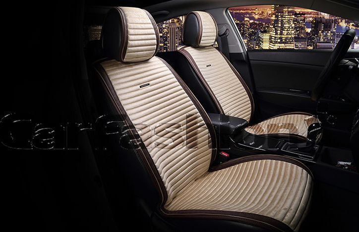 Накидки универсальные CarFashion Monaco Plus для авто, цвет Коричневый/Бежевый/Бежевый/Коричневый. Артикул 21854