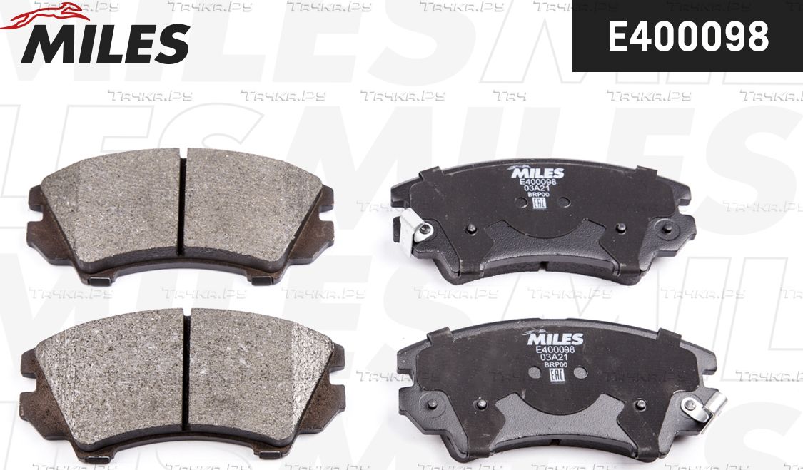 Тормозные колодки Miles (Low-Metallic) передние для Opel Cascada 2013-2019. Артикул E400098