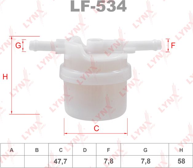 Топливный фильтр LYNXauto. Артикул LF-534
