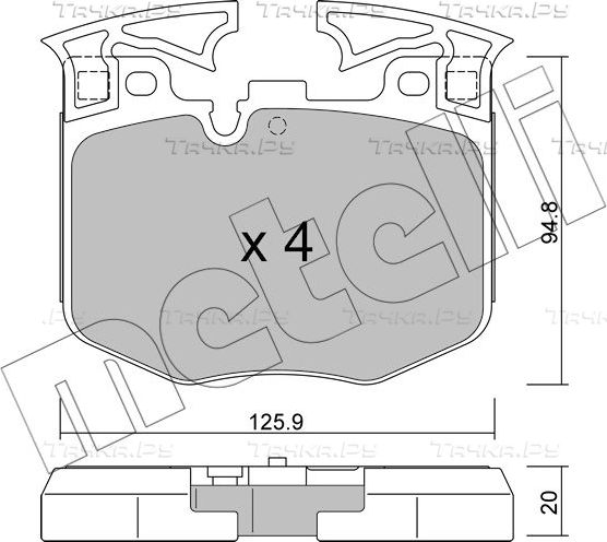 Тормозные колодки Metelli передние для BMW 7 VI (G11/G12) 2015-2020. Артикул 22-1146-0