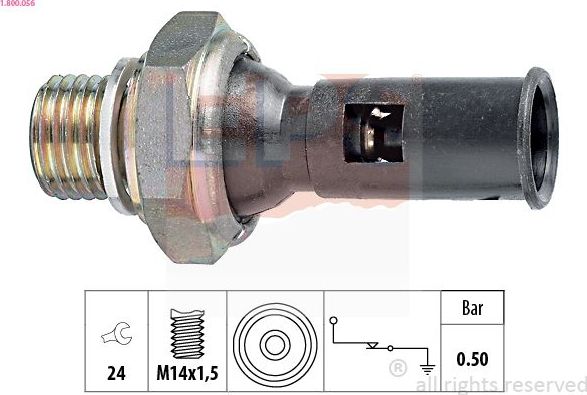 Датчик давления масла EPS Made in Italy - OE Equivalent. Артикул 1.800.056