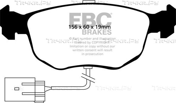 Тормозные колодки EBC Brakes передние для Ford Mondeo II 1996-2000. Артикул DP2956