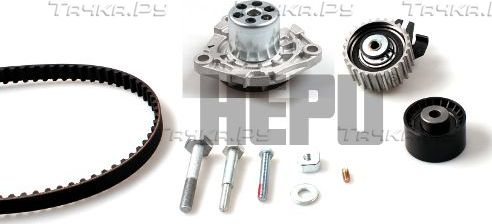 Помпа (водяной насос) с комплектом ремня ГРМ Hepu для Opel Vectra C 2004-2008. Артикул PK10894