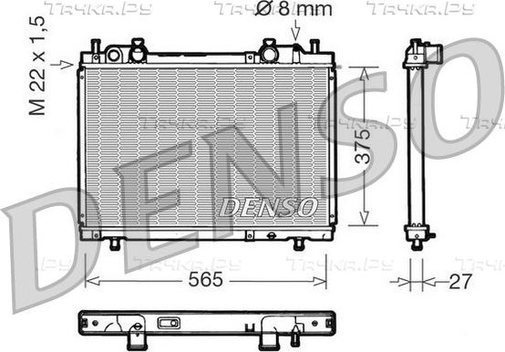 Радиатор охлаждения двигателя Denso для Fiat Multipla I 1999-2010. Артикул DRM09026