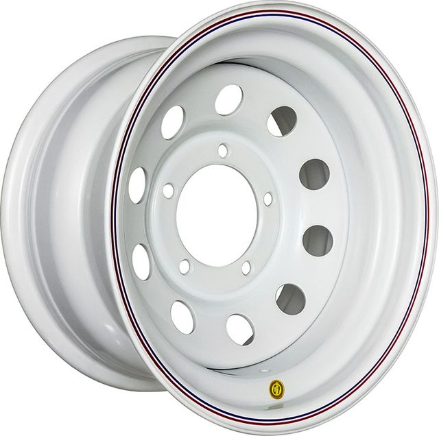 Колёсный диск OFF-ROAD Wheels стальной белый 5x139,7 8xR15 d110 ET-19 для УАЗ Буханка 1990-2026. Артикул 1580-53910WH-19