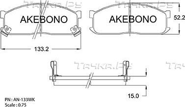 Тормозные колодки Akebono Standard передние для Kia Bongo IV 2003-2026. Артикул AN-133WK