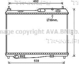 Радиатор охлаждения двигателя AVA. Артикул FD2620