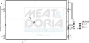 Радиатор кондиционера (конденсатор) Meat & Doria для Volkswagen Crafter I 2006-2016. Артикул 991117