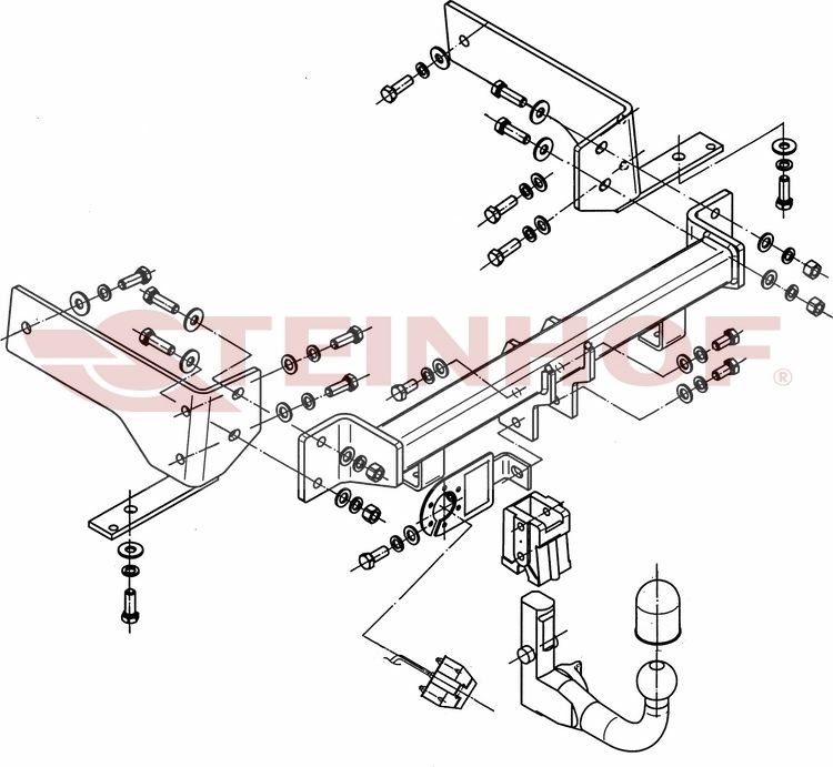 Фаркоп Steinhof для Chevrolet Captiva I до рестайлинга, 1-й рестайлинг 2006-2013. Быстросъемный крюк. Артикул C-256
