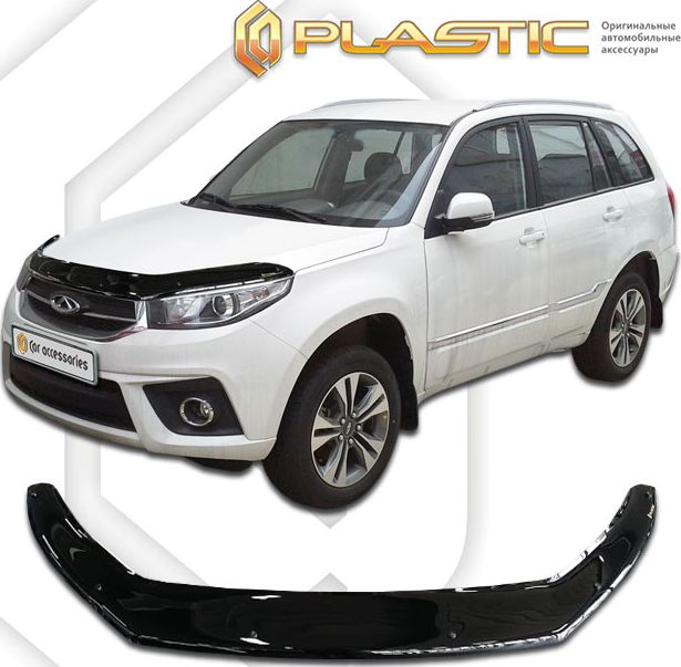 Дефлектор СА Пластик для капота exclusive (Classic черный) Chery Tiggo 3 2017-2020. Артикул 2010060112528