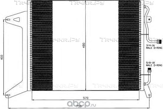 Радиатор кондиционера (конденсатор) NRF (алюминий). Артикул 35451