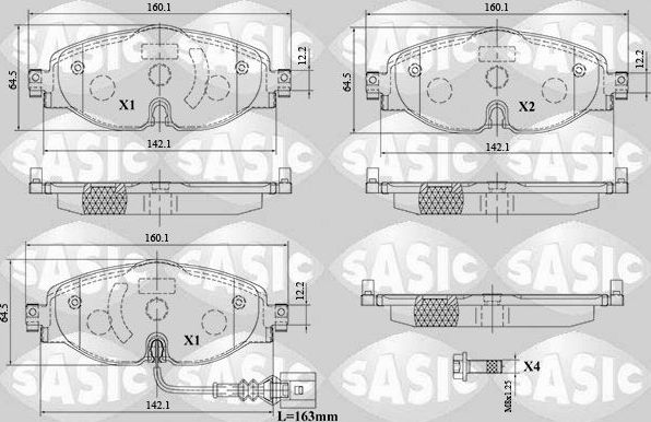 Тормозные колодки Sasic. Артикул 6216154