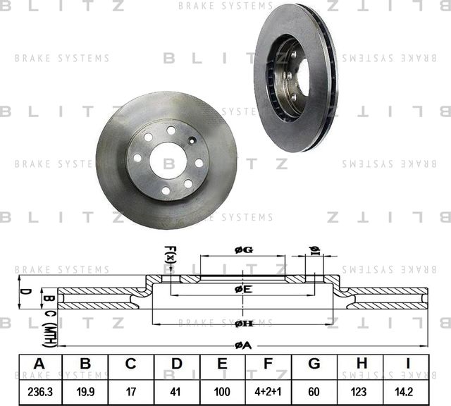 Диск тормозной DAEWOO LANOS/NEXIA 95- перед. вент. (Blitz). Артикул BS0374