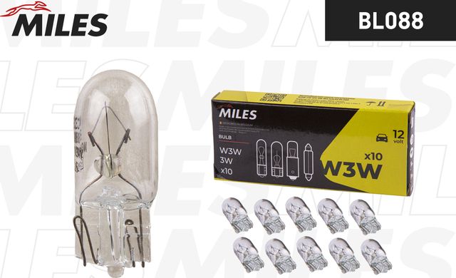 Лампа W3W 12V 3W W2,1x9,5d Miles. Артикул BL088