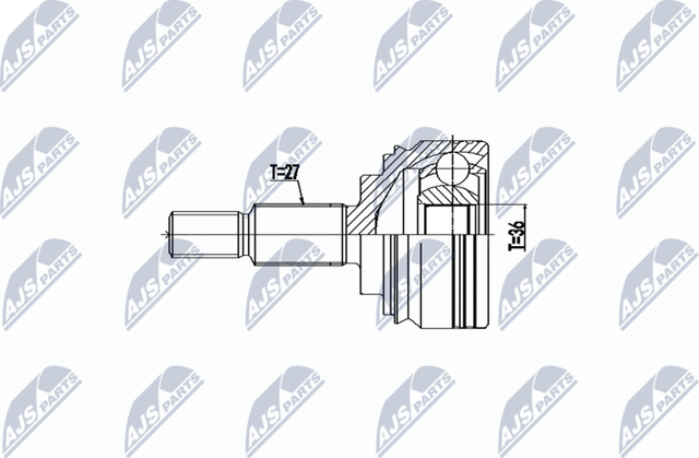 Шрус внутренний (граната) NTY передний для Renault Scenic III 2009-2016. Артикул NPZ-RE-060