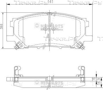 Тормозные колодки Nipparts передние для Lexus RX III 2008-2015. Артикул J3602125