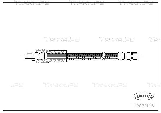 Тормозной шланг Corteco передний для Renault Vel Satis I 2002-2009. Артикул 19032106