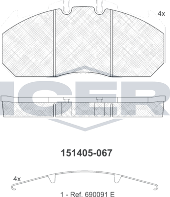 Тормозные колодки Icer. Артикул 151405