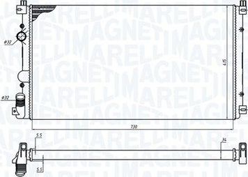 Радиатор охлаждения двигателя Magneti Marelli для Renault Master II 2001-2010. Артикул 350213198800