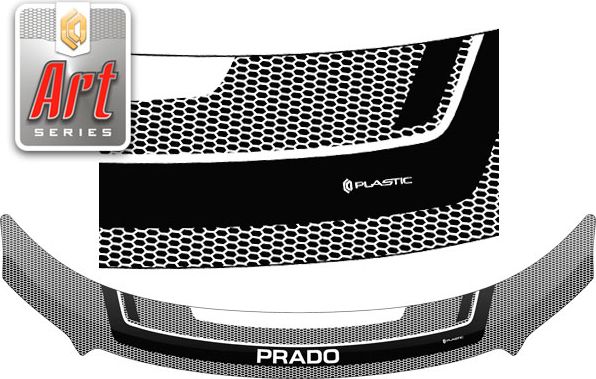 Дефлектор СА Пластик для капота (Серия Art графит) для Toyota Land Cruiser Prado 150 2013-2026. Артикул 2010011609558