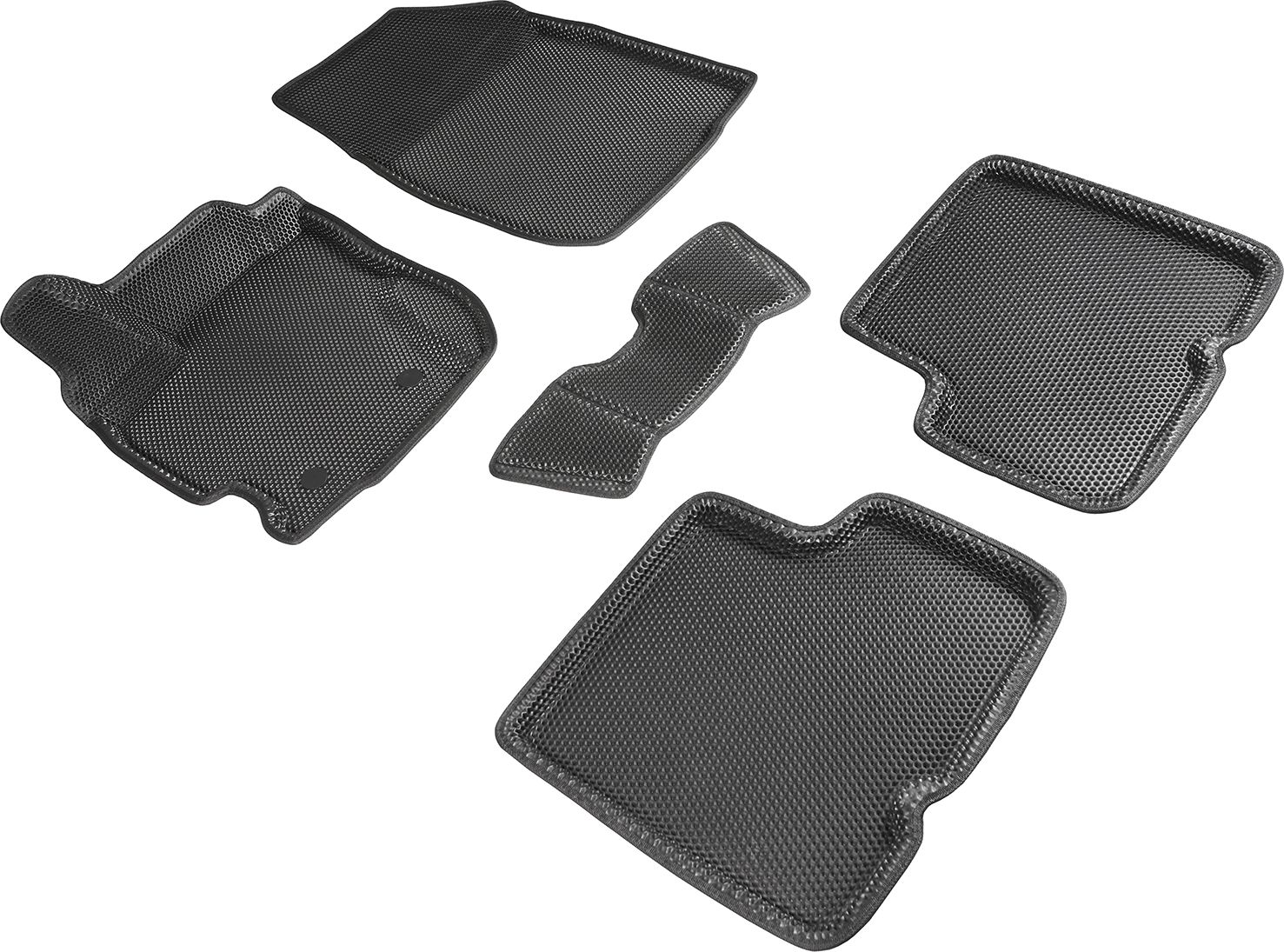 Коврики Seintex 3D EVA Соты для салона Renault Duster I рестайлинг 2015-2020 ЧЕРНЫЕ. Артикул 95247