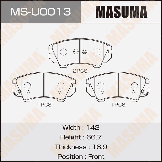 Тормозные колодки Masuma. Артикул MS-U0013
