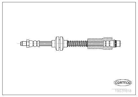 Тормозной шланг Corteco передний для Fiat Ulysse I 1994-2002. Артикул 19031618