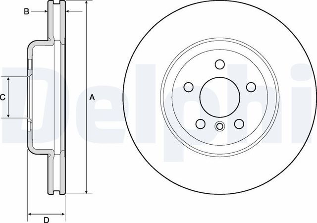 Тормозной диск Delphi передний для BMW 7 V (F01/F02/F04) 2010-2015. Артикул BG9154C