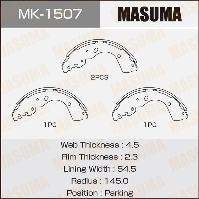 Тормозные колодки Masuma. Артикул MK-1507