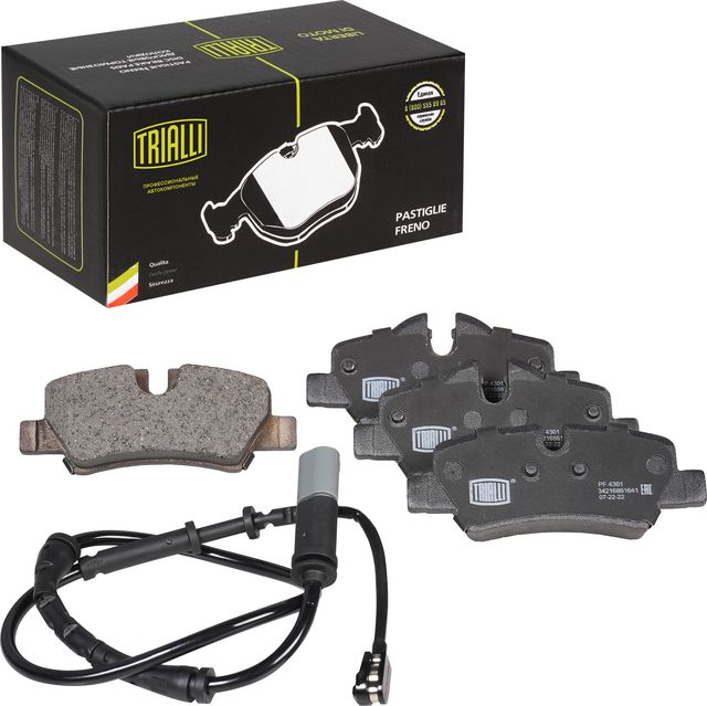 Тормозные колодки Trialli (Low-Metallic) задние для MINI Hatch III (F55/F56) 2013-2026. Артикул PF 4301