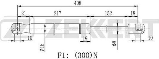 Амортизатор (упор) багажника Zekkert задний для Audi S8 II (D3) 2006-2010. Артикул GF-2436