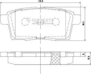 Тормозные колодки Nipparts задние для Mazda CX-9 I 2006-2016. Артикул N3613024