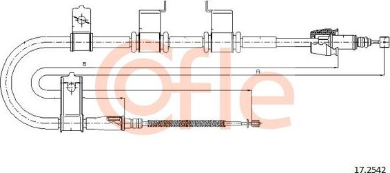 Трос ручника (тросик ручного тормоза) Cofle. Артикул 92.17.2542