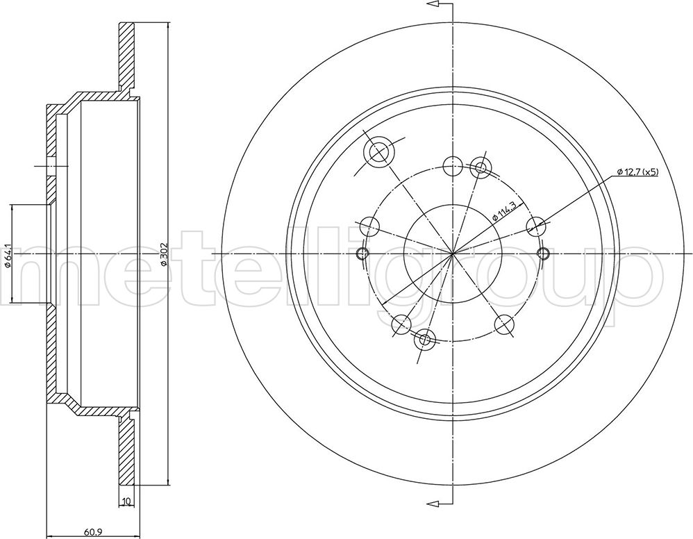 Тормозной диск Metelli. Артикул 23-1518C