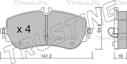 Тормозные колодки Trusting задние для Volkswagen Amarok I 2016-2026. Артикул 1175.0